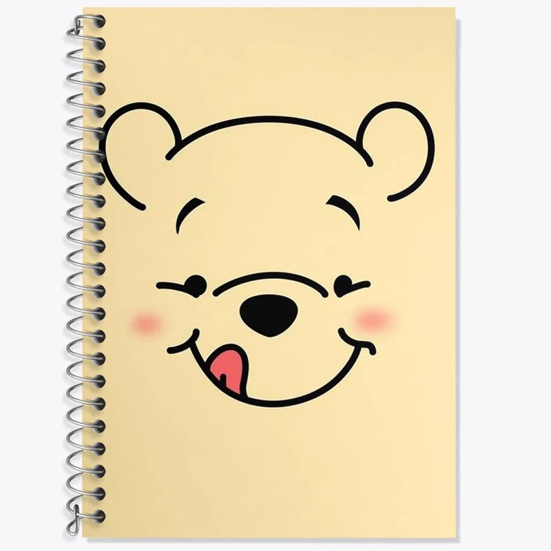 دفتر زبان 50 برگ خندالو مدل دو خط طرح خرس پو Winnie The Pooh کد 1591