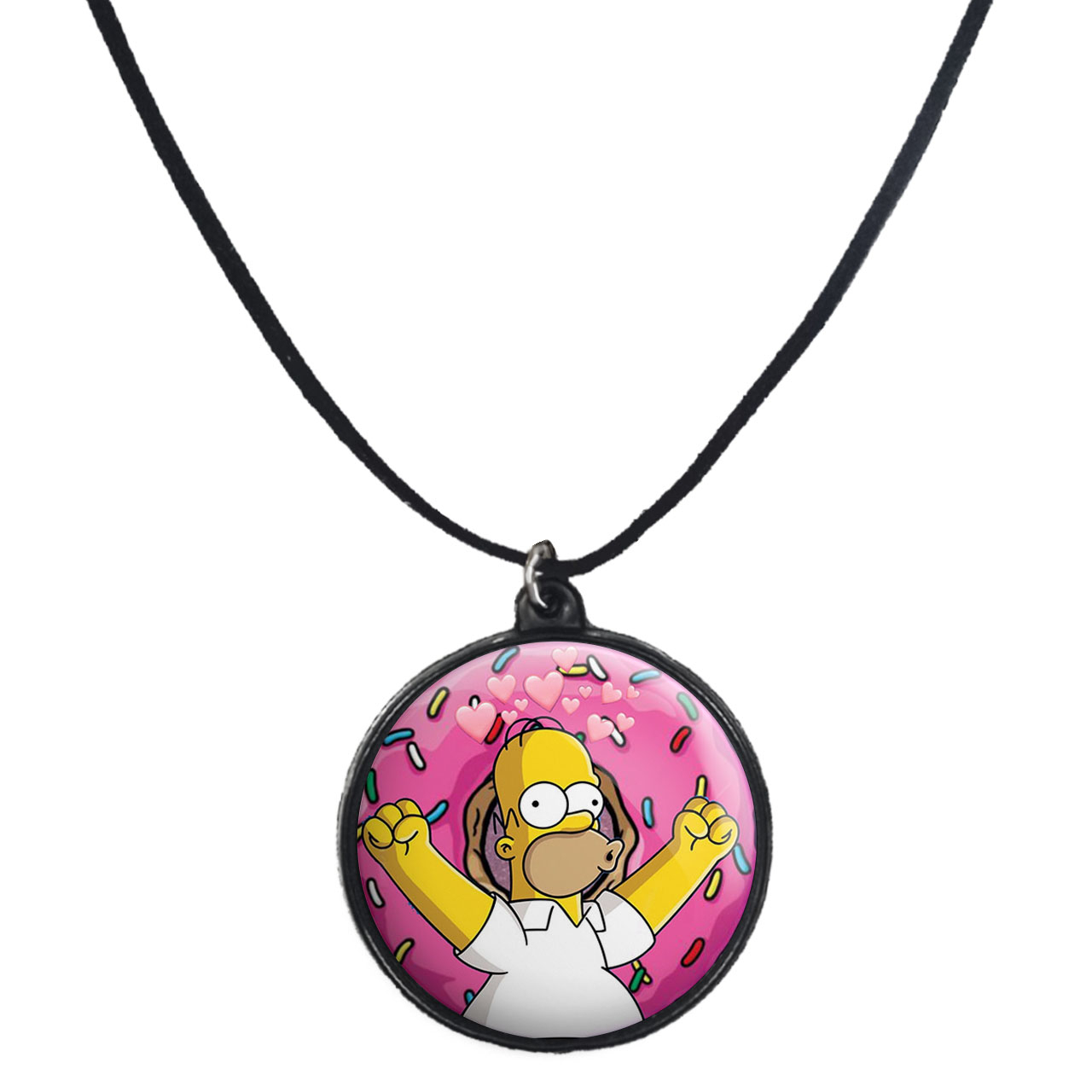 گردنبند پرمانه طرح سیمپسون ها کد pmb.21311 مدل دو طرفه