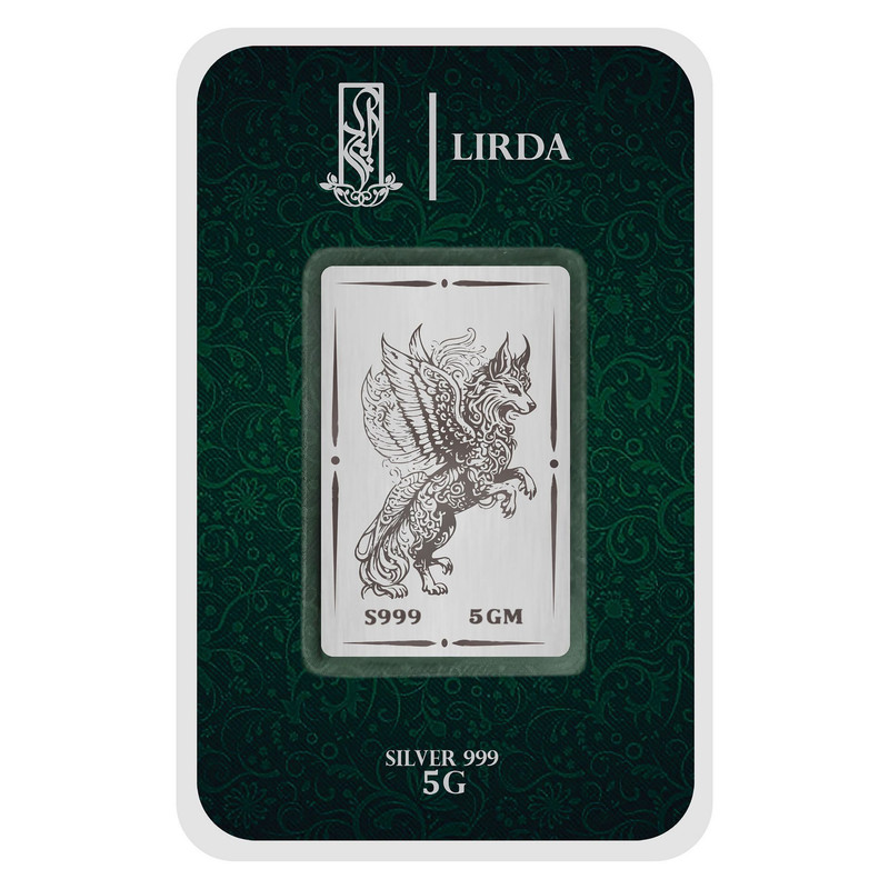 شمش نقره لیردا طرح گرگ بال دار 999-5 Winged Wolf