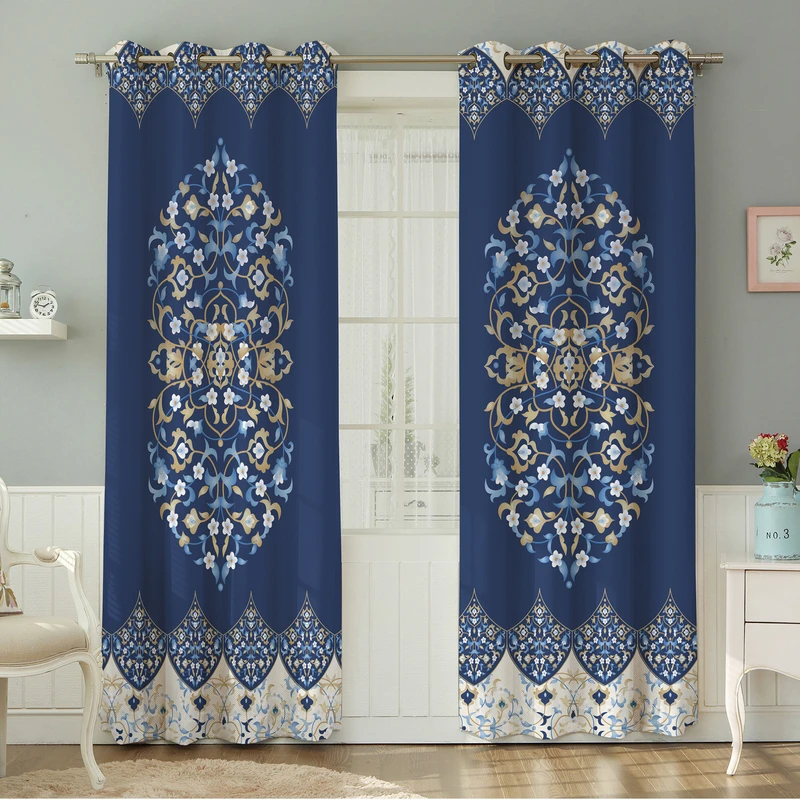 پرده نیروانا طرح سنتی  مدل مخمل کد 8952 سایز 140×280 سانتی متر