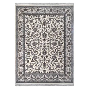 فرش ماشینی 700 شانه فرش مشهد زمینه کرم حاشیه کرم مدل 722253