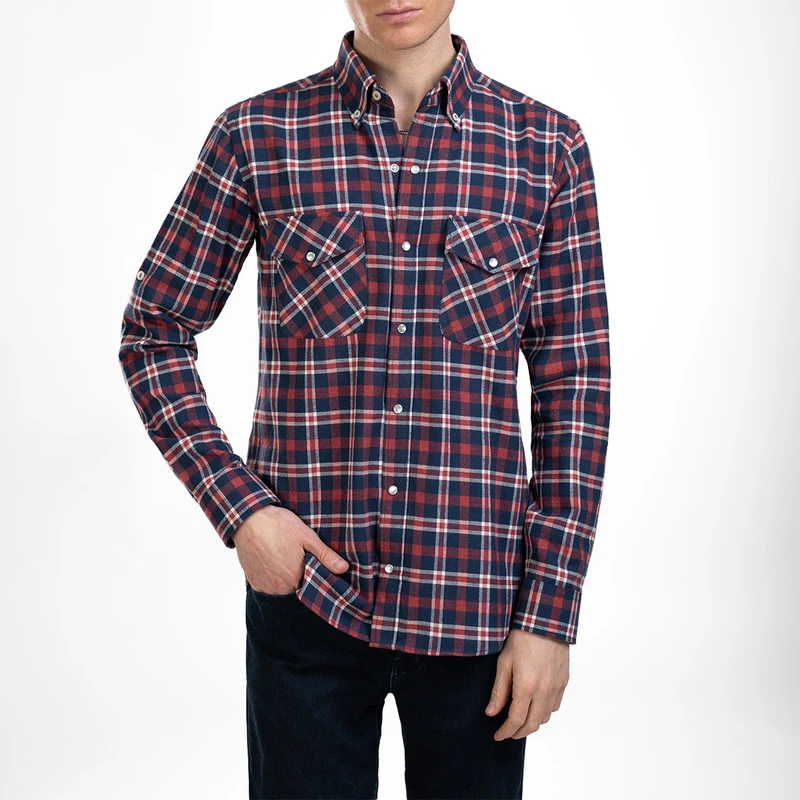 پیراهن آستین بلند یقه دکمه دار مردانه ام کی مدل 1839