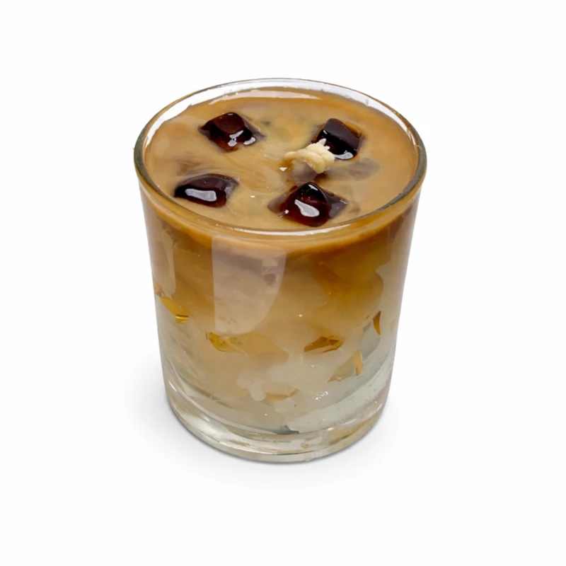 شمع دست‌ساز معطر مدل آیس لاته با رایحه قهوه