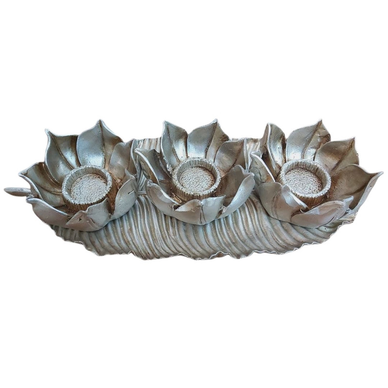 ست 4 تکه جاشمعی طرح برگ مدل گل رز