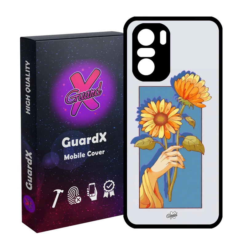 کاور گارد ایکس طرح گل و دست مدل Glass10675 مناسب برای گوشی موبایل شیائومی Poco F3/MI 11X/MI 11X Pro/Redmi K40/K40 Pro