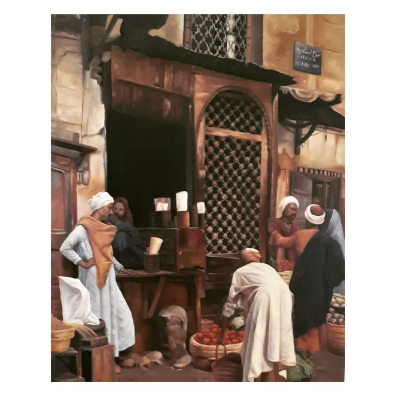 تابلو نقاشی رنگ روغن مدل بازار کد 125