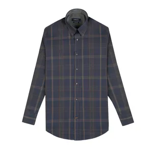 پیراهن آستین بلند مردانه کروم مدل پشمی چهارخانه 2220107