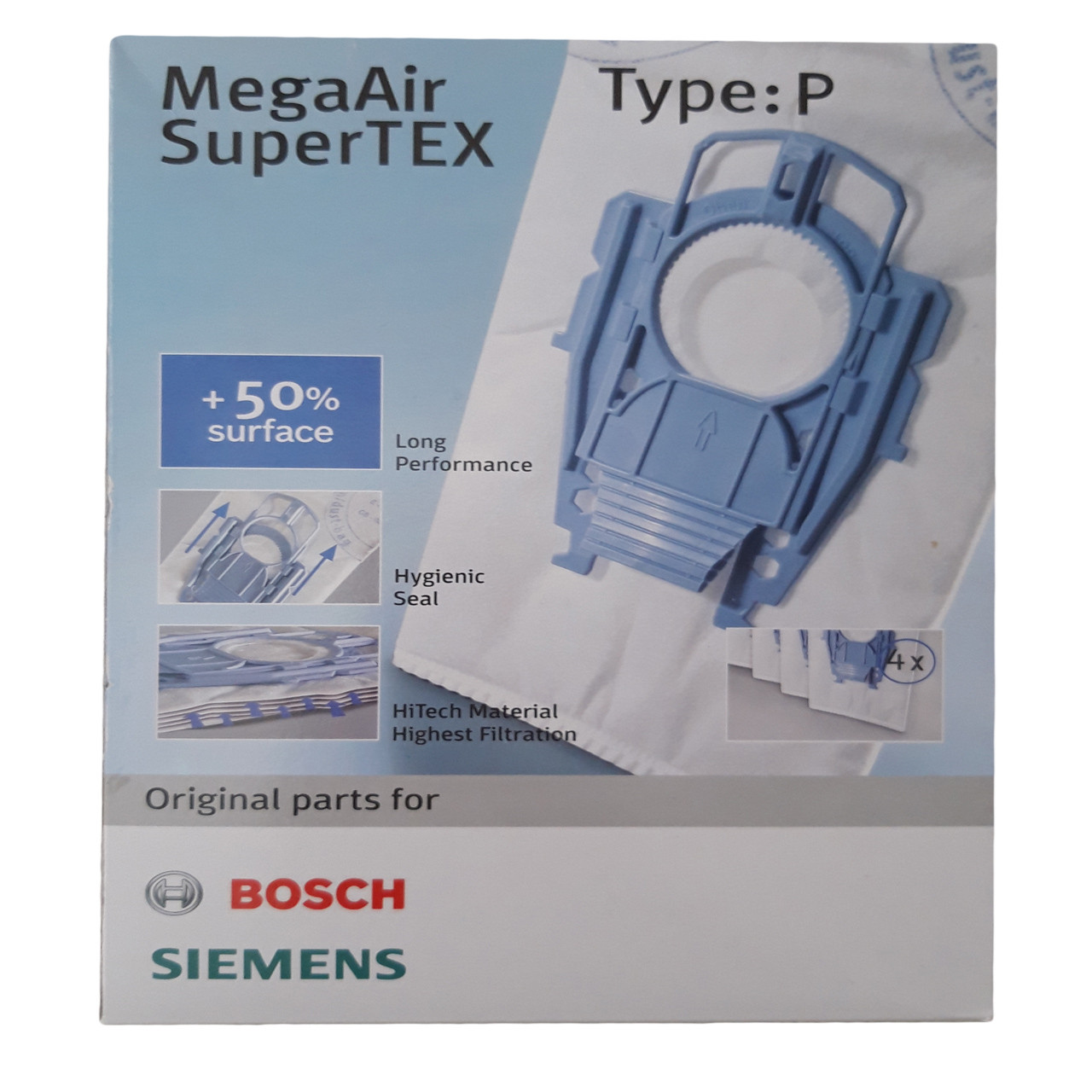 کیسه جاروبرقی مگا ایر مدل p01 بسته 4 عددی مناسب برای جاروبرقی بوش تایپ p کیسه جاروبرقی مگا ایر مدل p01 بسته 4 عددی مناسب برای جاروبرقی بوش تایپ p