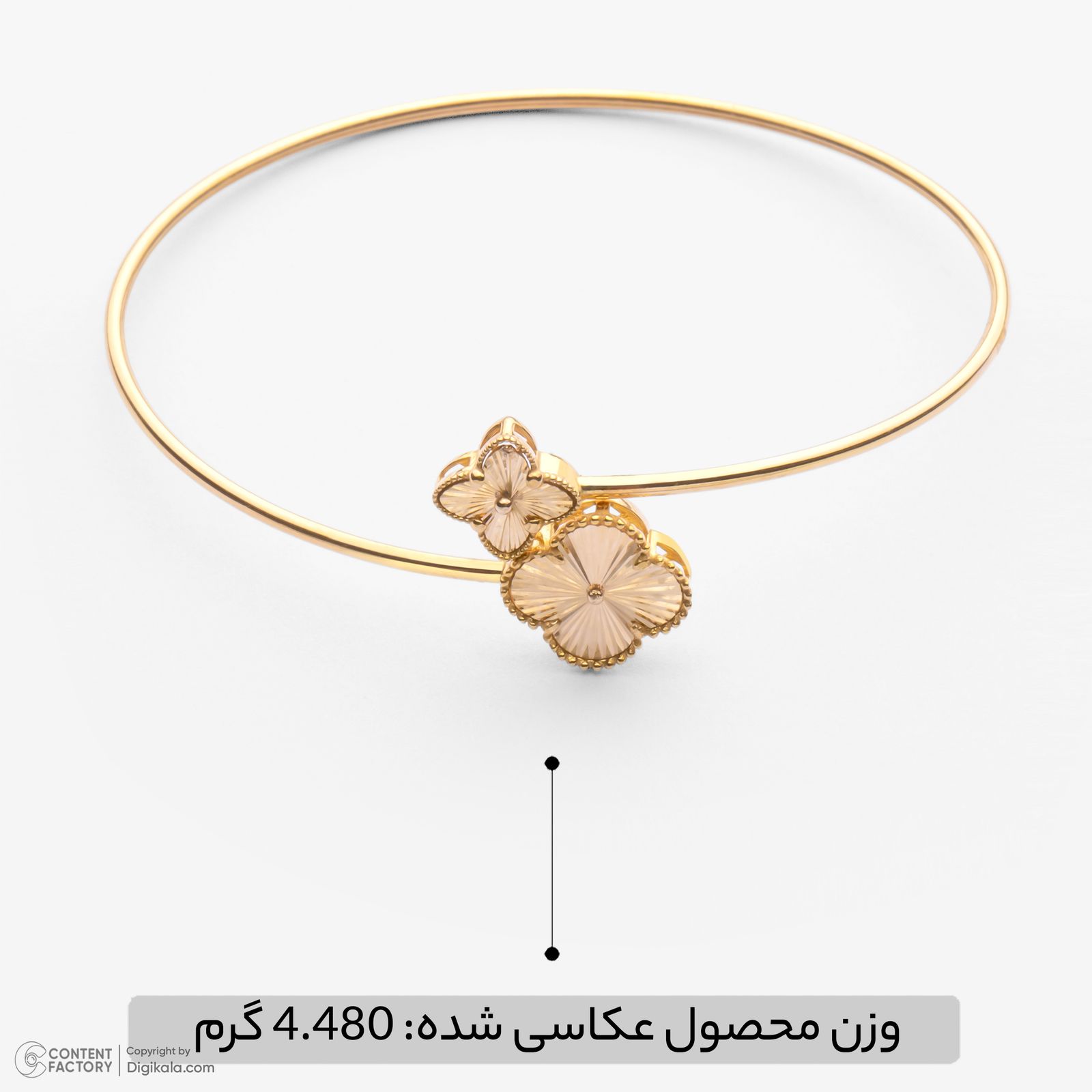 بنگل طلا 22 عیار زنانه گلدم مدل 2B445011 -  - 3