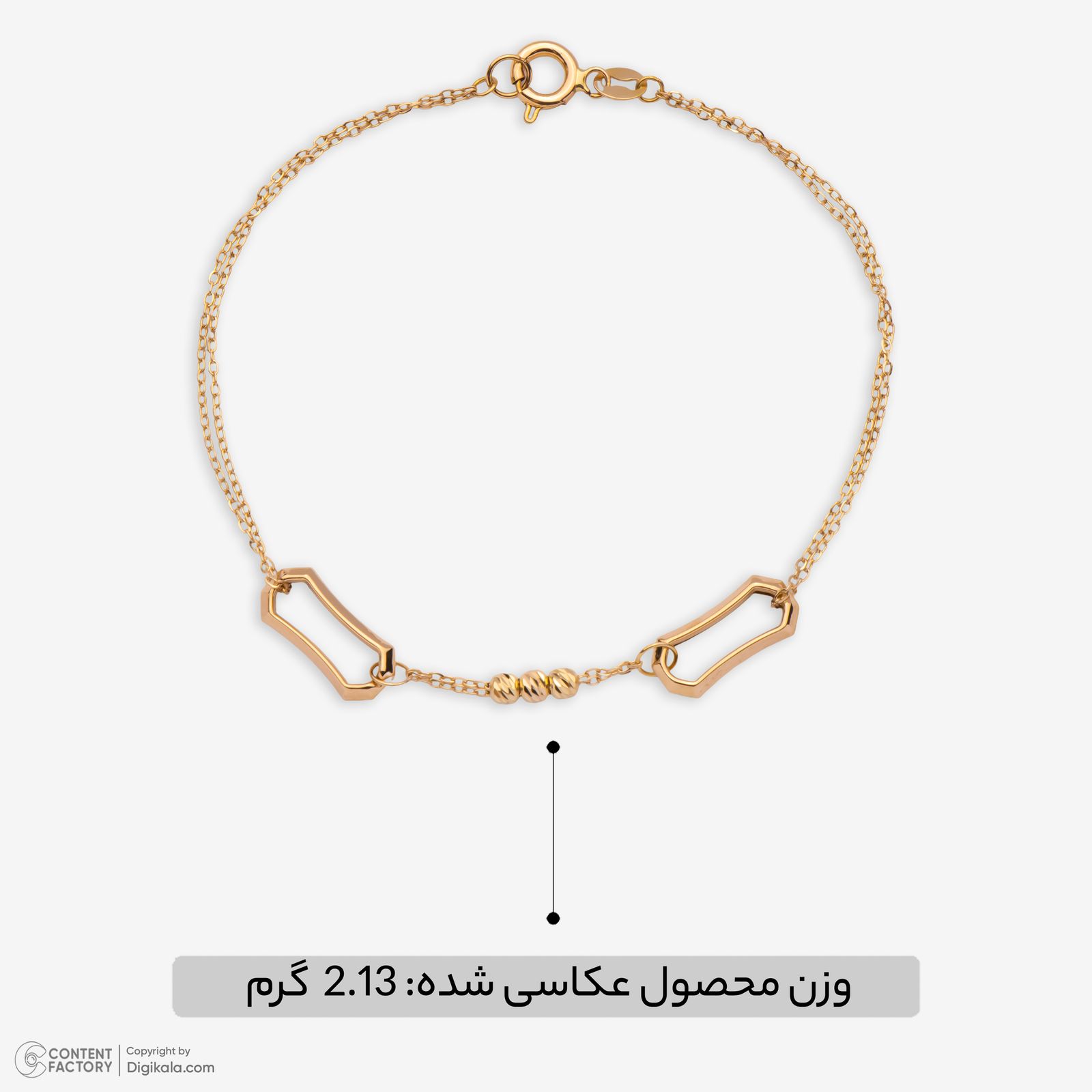 دستبند زنجیری طلا 18 عیار زنانه گلدم مدل B447009 -  - 3