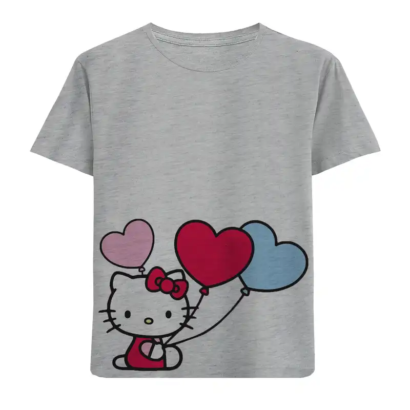 تی شرت آستین کوتاه بچگانه مدل کیتی و بادکنک F591