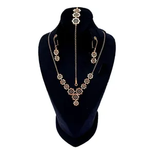 نیم ست طلا 18 عیار زنانه گالری طلای همراز مدل تراش طرح گل