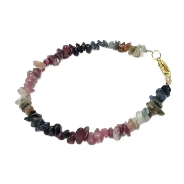 دستبند زنانه مدل سنگ نامنظم تورمالین D_ 2