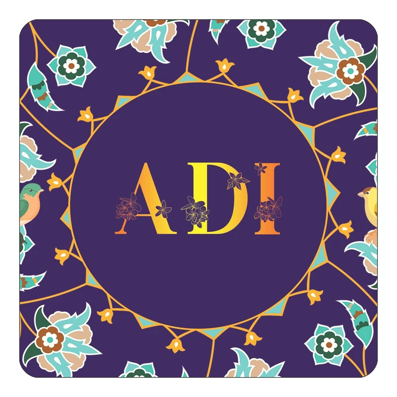 مگنت کاکتی طرح اسم آدی adi مدل گل و بلبل کد mg10804