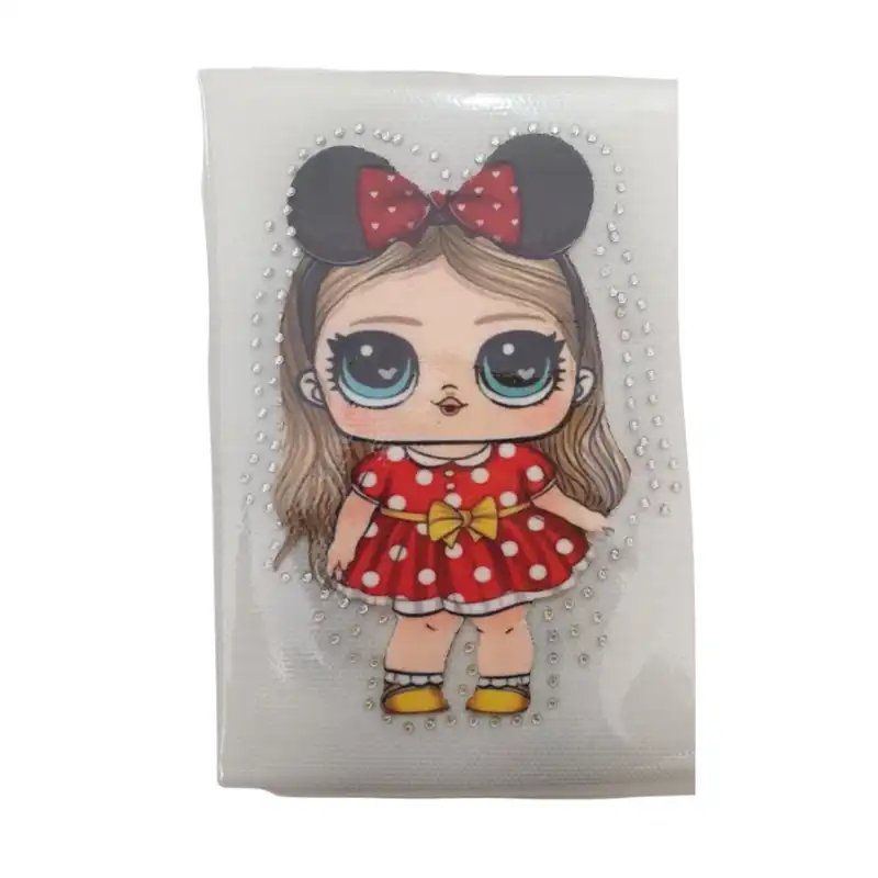 استیکر پارچه و لباس مدل دخترک دامن خال خالی