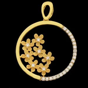 آویز گردنبند طلا 18 عیار زنانه طلای مستجابی مدل گل کد 6726