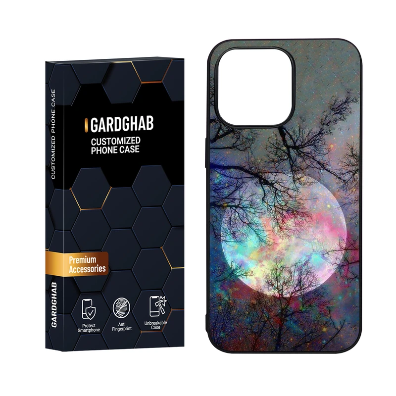 کاور گارد قاب مدل دور ژله ای پشت گلس منظره و طبیعت مناسب برای گوشی موبایل اپل iPhone 15 Pro Max