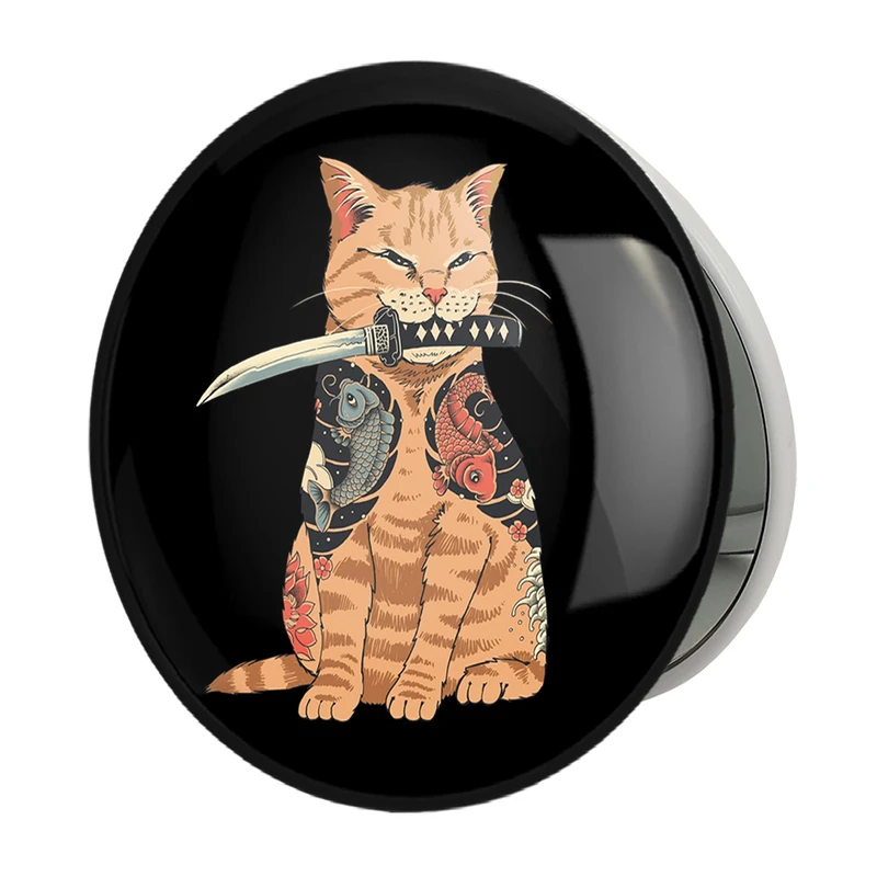 آینه جیبی خندالو طرح گربه Cat مدل تاشو کد 23324 