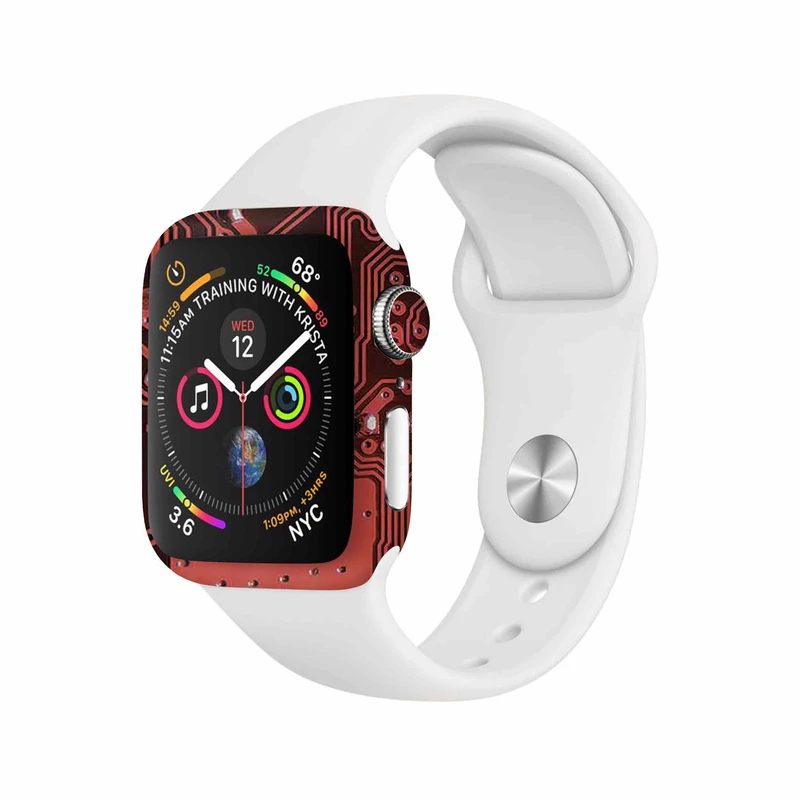برچسب ماهوت طرح Red_Printed_Circuit_Board مناسب برای اپل واچ Watch 4 40mm