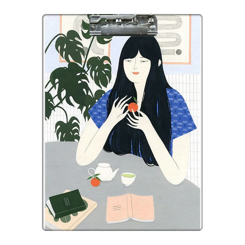 تخته شاسی طرح دختر و میوه و چای کد  4768451 سایز A4