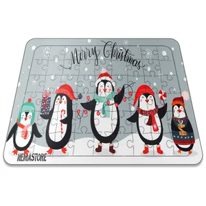 پازل 54 تکه نمااستور طرح پنگوئن های کریسمس کد 1016