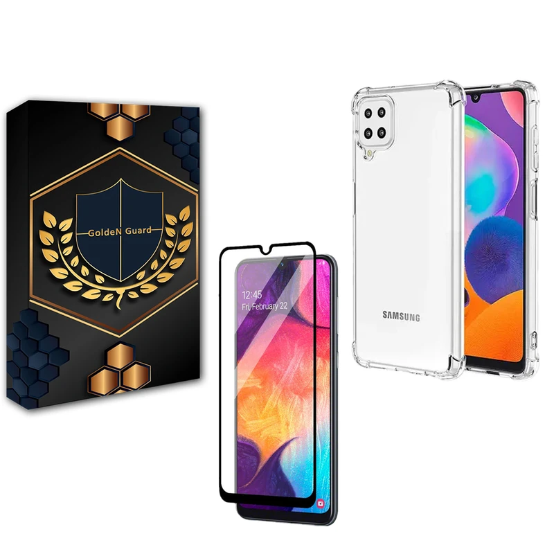 کاور گلدن گارد مدل کپسولی مناسب برای گوشی موبایل سامسونگ Galaxy A22 4G به همراه محافظ صفحه نمایش شیشه ای