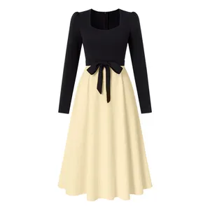 پیراهن ساحلی یقه دلبری زنانه شین مدل کمربند دار 