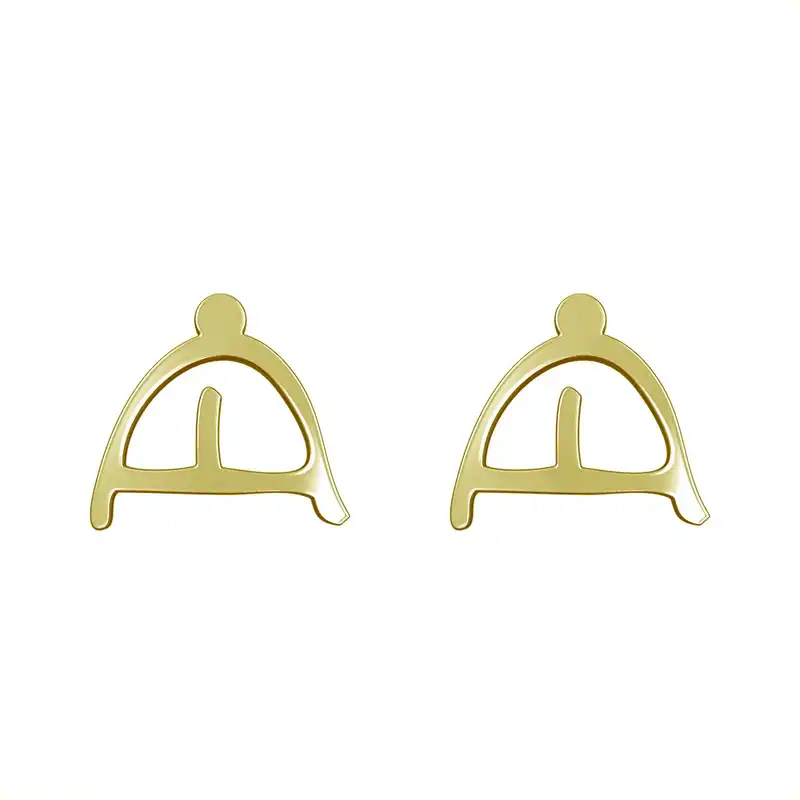 گوشواره طلا 18 عیار زنانه مدوپد مدل هندسی کد GA1-16159