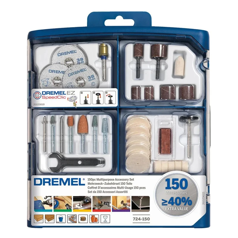 صفحه برش و پرداخت درمل مدل Dremel 150 مجموعه 150 عددی صفحه برش و پرداخت درمل مدل Dremel 150 مجموعه 150 عددی