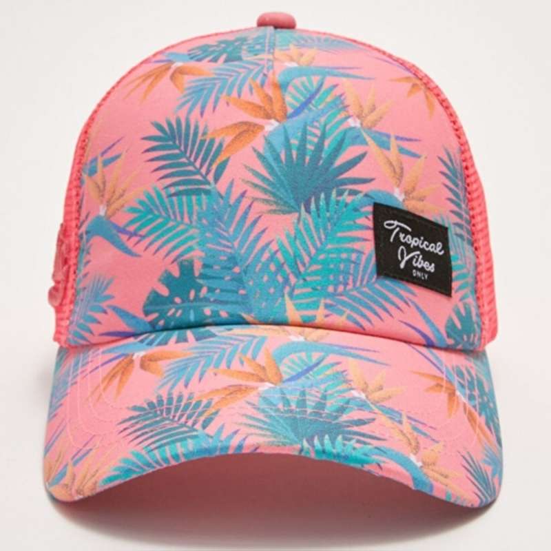کلاه کپ زنانه ال سی وایکیکی مدل هاوایی رنگ صورتی