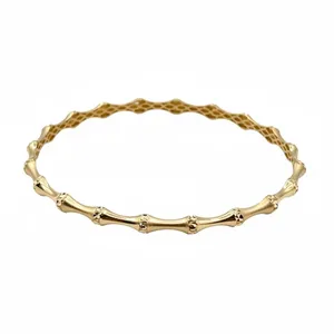 تخفیف النگو طلا 18 عیار زنانه رضا گلد مدل بامبویی سایز 2