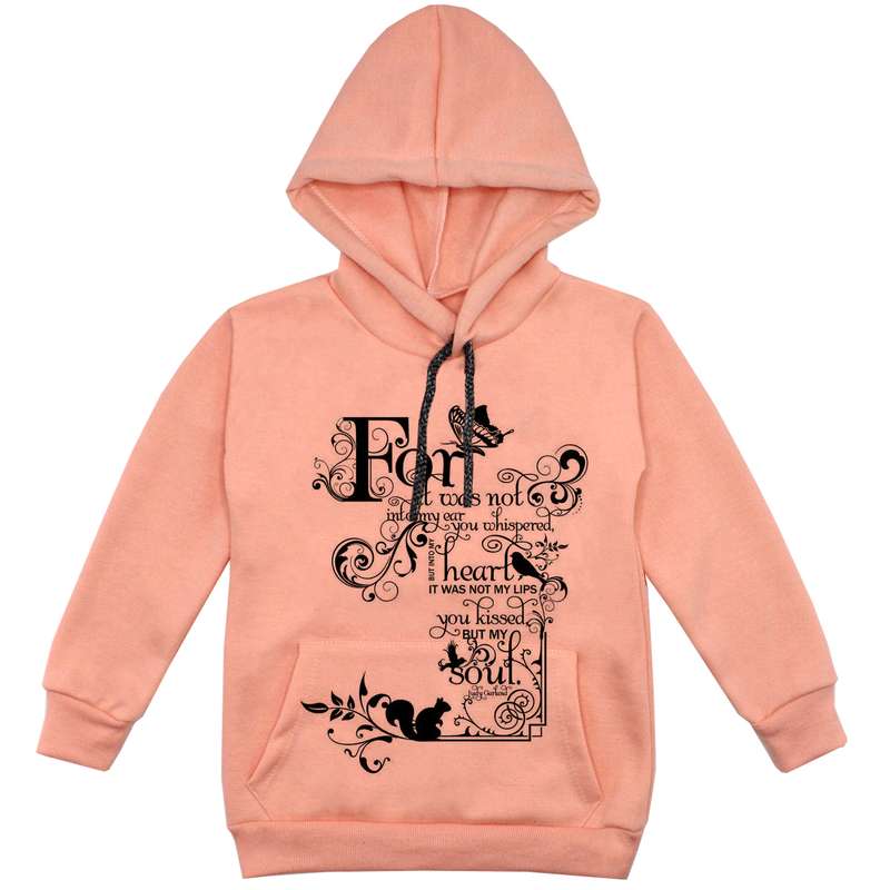 هودی دخترانه مدل F75 FOR رنگ گلبهی