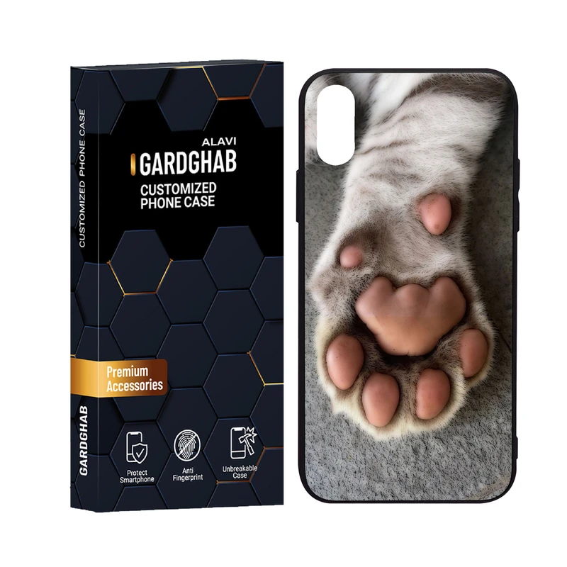 کاور گارد قاب علوی مدل دورژله ای پشت گلس هنری مناسب برای گوشی موبایل اپل iPhone X / XS