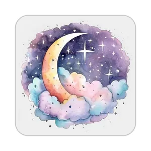 زیر لیوانی کاکتی طرح ماه و ستاره مدل mp53399