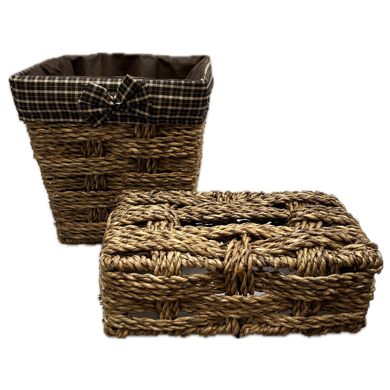 سطل و جای دستمال کاغذی مدل حصیری