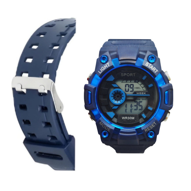 ساعت مچی دیجیتال مدل تک زمانه کرنومتر دار کد ۱ ساعت مچی دیجیتال مدل تک زمانه کرنومتر دار کد ۱