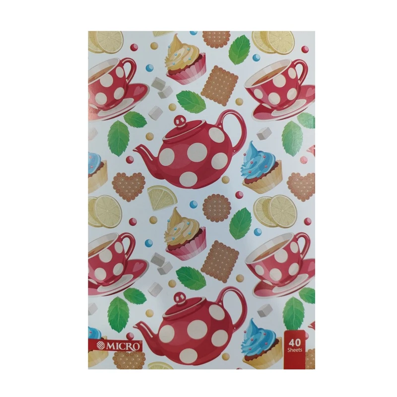 دفتر مشق 40 برگ میکرو طرح فنجون کد 007