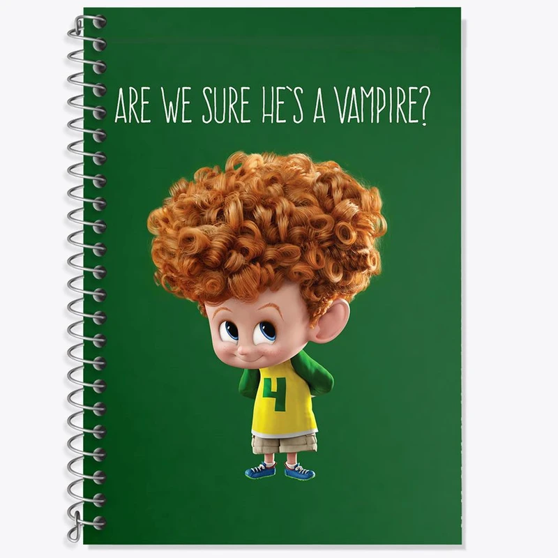 دفتر زبان 50 برگ خندالو مدل دو خط طرح هتل ترانسیلوانیا Hotel Transylvania کد 3736