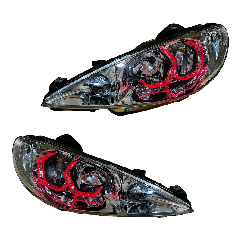 چراغ جلو خودرو گروه پژوهش صنعت مدرن مدل 3D-I8-R مناسب برای پژو 206 بسته دو عددی