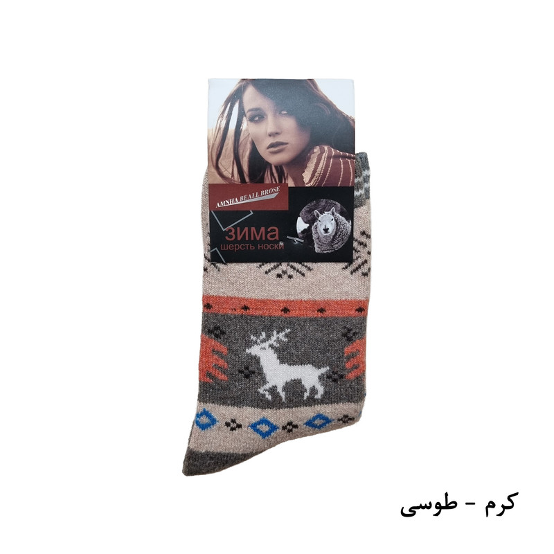 جوراب ساق بلند زنانه مدل پشمی و حوله ای