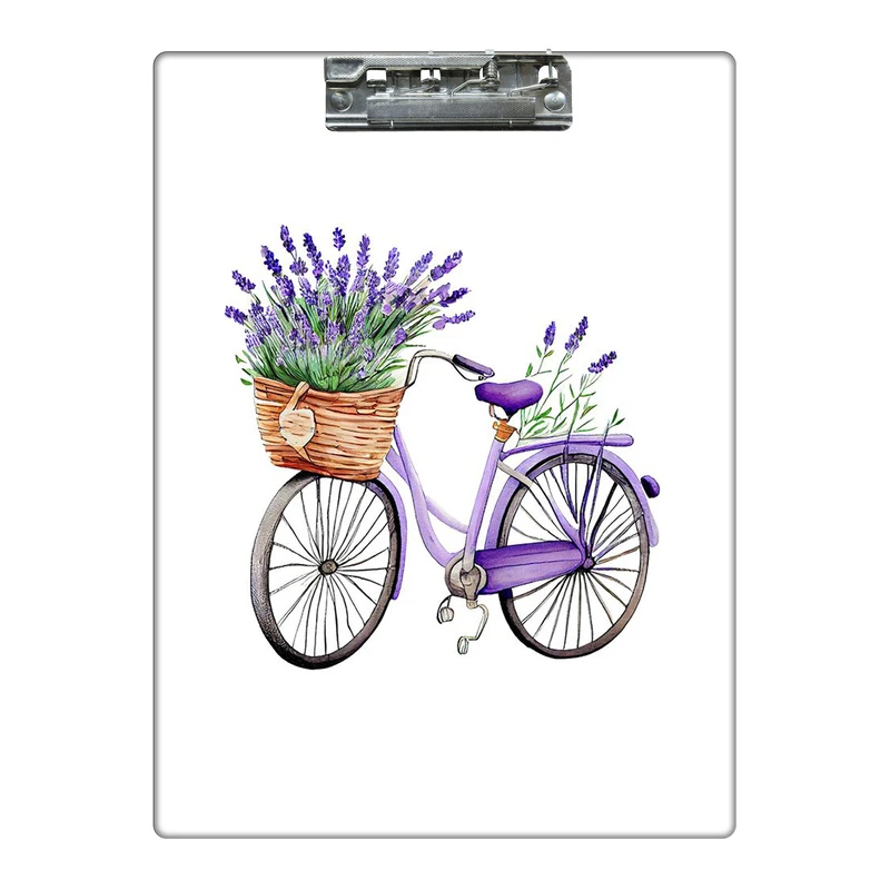 تخته شاسی طرح دوچرخه  و گل های لاوندر کد 5610035 سایز A4