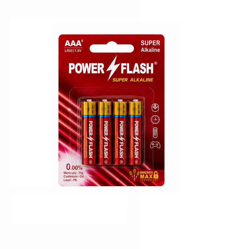 باتری نیم قلمی مدل SUPER ALKALINE AAA بسته ۴ عددی