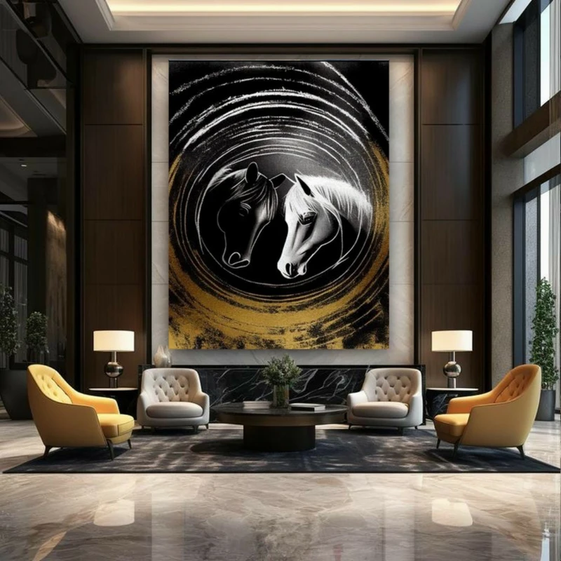  پوستر طرح مخمل اسب ها مدل عاشق کد BK22915