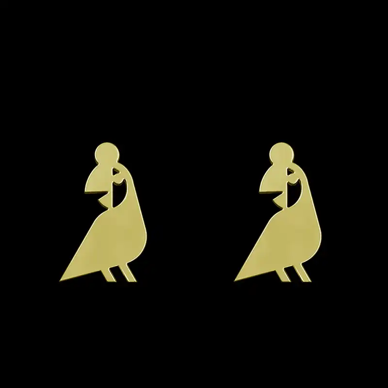 گوشواره طلا 18 عیار زنانه مدوپد مدل طوطی کد GA1-16053