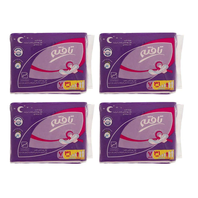 نوار بهداشتی تافته مدل Over Night مجموعه 4 عددی