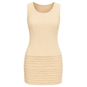 پیراهن یقه گرد زنانه مدل پلیسه