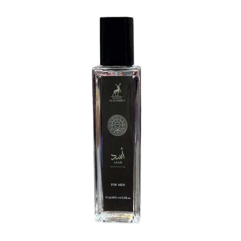 عطر جیبی مردانه الحمبرا مدل اَسَد با رایحه خنک حجم ۳۵ میلی لیتر