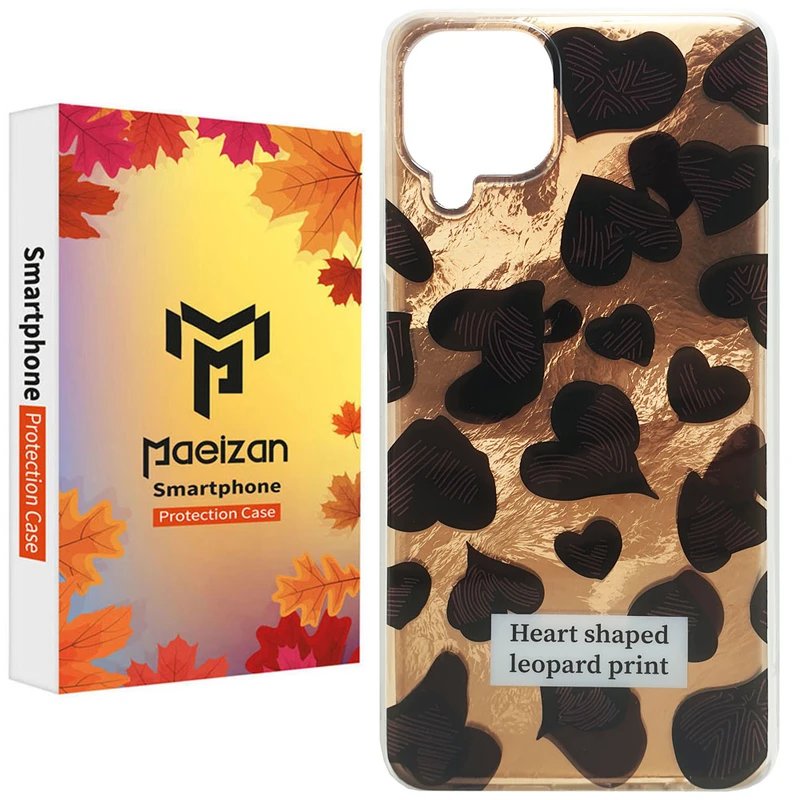 کاور پاییزان مدل Leopard Heart طرح لاکچری مناسب برای گوشی موبایل سامسونگ Galaxy A12 / M12 / F12