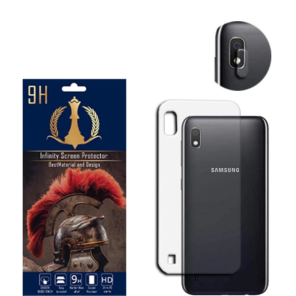 محافظ لنز دوربین اینفینیتی مدل A10 مناسب برای گوشی موبایل سامسونگ GALAXY A10 به همراه محافظ پشت گوشی