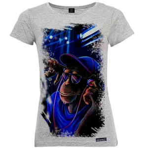 تی شرت آستین کوتاه زنانه 27 مدل Blue Monkey کد MH1213